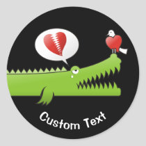 Alligator in Love Classic Round Sticker