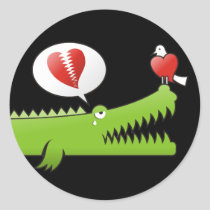 Alligator in Love Classic Round Sticker