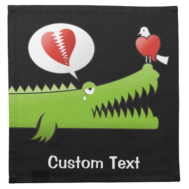 Alligator in Love Cloth Napkin (Front)