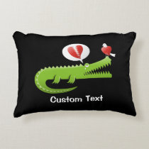 Alligator in Love Decorative Pillow