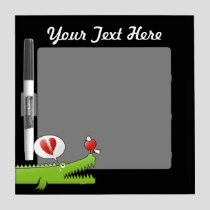 Alligator in Love Dry Erase Board