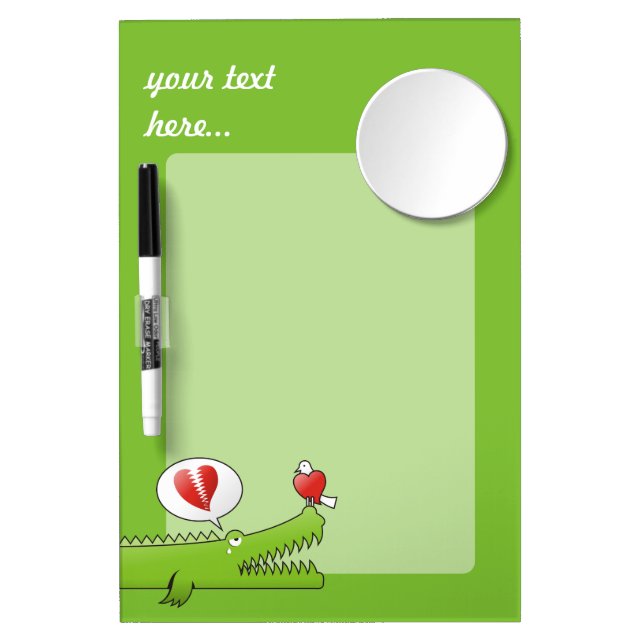 Alligator in Love Dry Erase Board With Mirror (Front)
