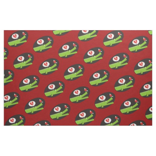 Alligator in Love Fabric