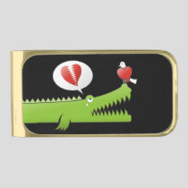 Alligator in Love Gold Finish Money Clip