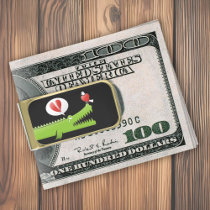 Alligator in Love Gold Finish Money Clip