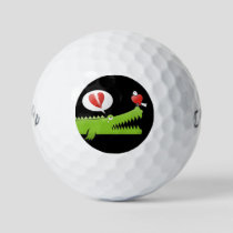 Alligator in Love Golf Balls