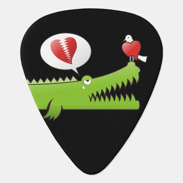 Alligator in Love Guitar Pick (Front)