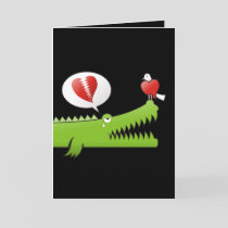 Alligator in Love Holiday Card
