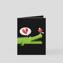 Alligator in Love Holiday Card