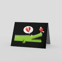 Alligator in Love Holiday Card