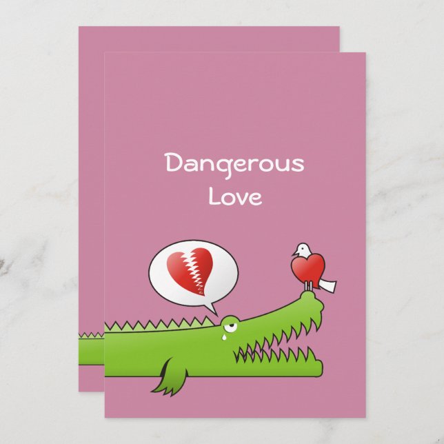 Alligator in Love Invitation (Front/Back)