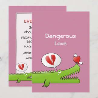 Alligator in Love Invitation