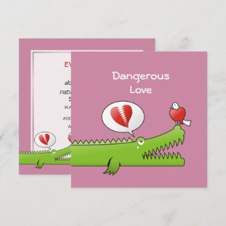 Alligator in Love Invitation