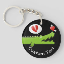 Alligator in Love Keychain