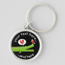Alligator in Love Keychain