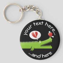 Alligator in Love Keychain