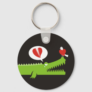 Alligator in Love Keychain