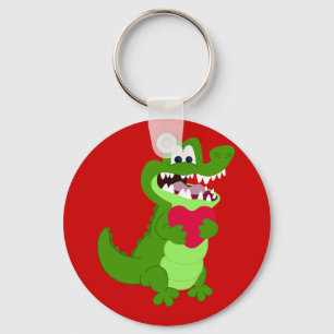 Alligator in Love Keychain