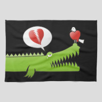Alligator in Love Kitchen Towel
