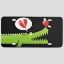 Alligator in Love License Plate