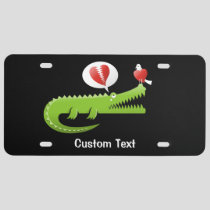 Alligator in Love License Plate