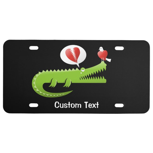 Alligator in Love License Plate (Front)