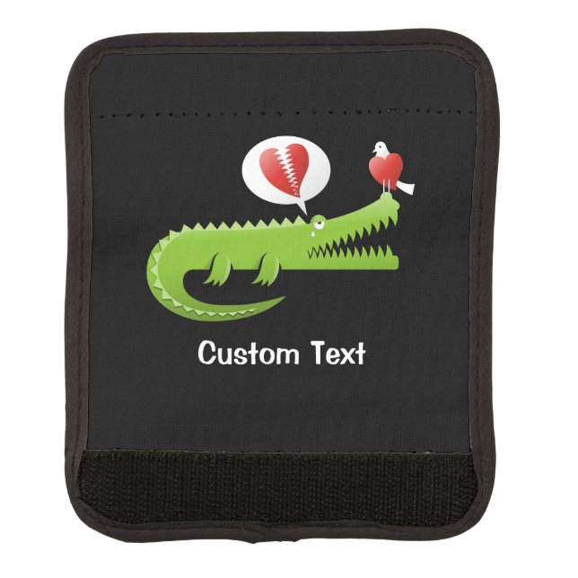 Alligator in Love Luggage Handle Wrap (Front)