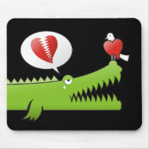 Alligator in Love Mouse Pad