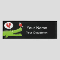 Alligator in Love Name Tag