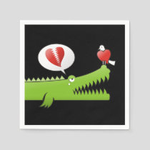 Alligator in Love Paper Napkins