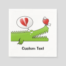 Alligator in Love Paper Napkins