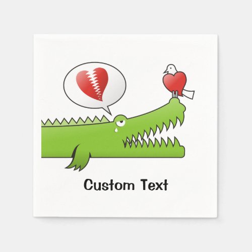 Alligator in Love Paper Napkins