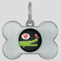 Alligator in Love Pet ID Tag