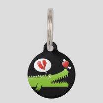 Alligator in Love Pet Name Tag