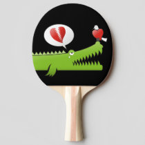 Alligator in Love Ping Pong Paddle