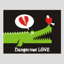 Alligator in Love Postcard