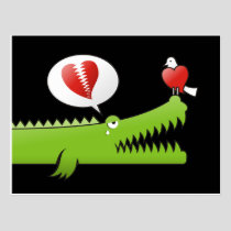 Alligator in Love Postcard
