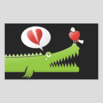 Alligator in Love Rectangular Sticker