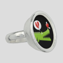 Alligator in Love Ring