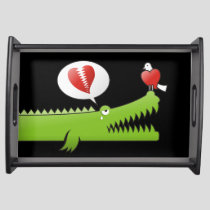 Alligator in Love Serving Tray