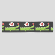 Alligator in Love Short Table Runner