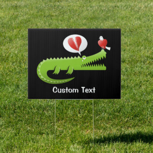 Alligator in Love Sign