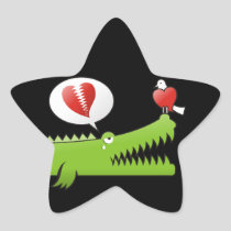 Alligator in Love Star Sticker