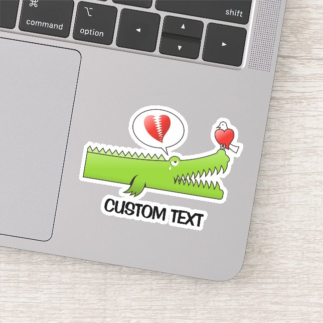 Alligator in Love Sticker (Detail)
