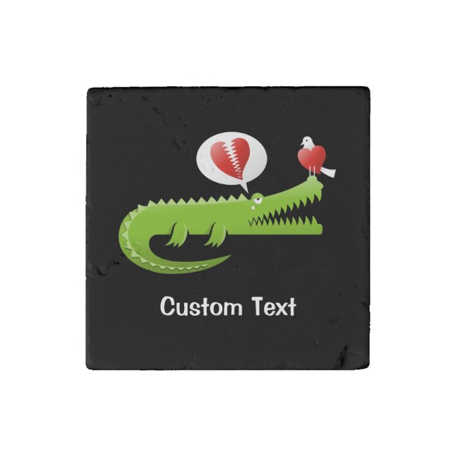 Alligator in Love Stone Magnet (Front)