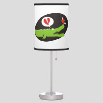 Alligator in Love Table Lamp