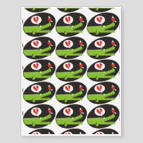 Alligator in Love Temporary Tattoos