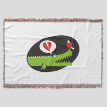 Alligator in Love Throw Blanket