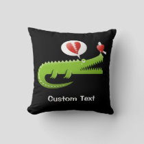 Alligator in Love Throw Pillow