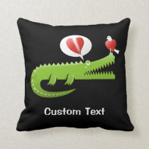 Alligator in Love Throw Pillow